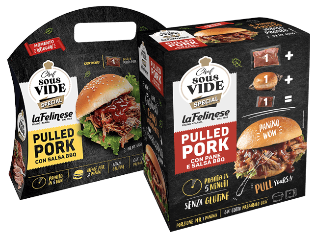 Pulled Pork - valigetta e box con panino